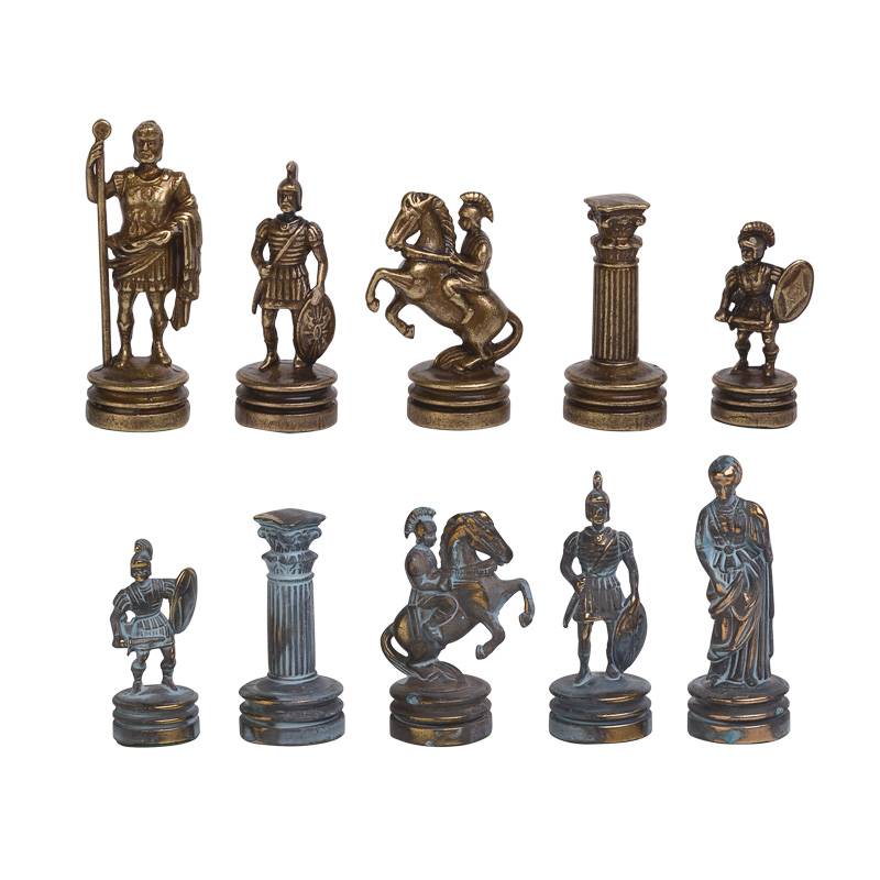 Шахматы "Битва при Коринфе", цвет бронзовый