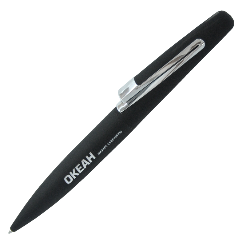 Ручка шариковая "Pluton", покрытие soft touch, цвет черный