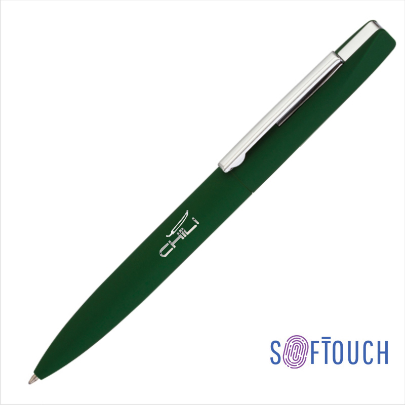 Ручка шариковая "Mercury", покрытие soft touch, цвет темно-зеленый