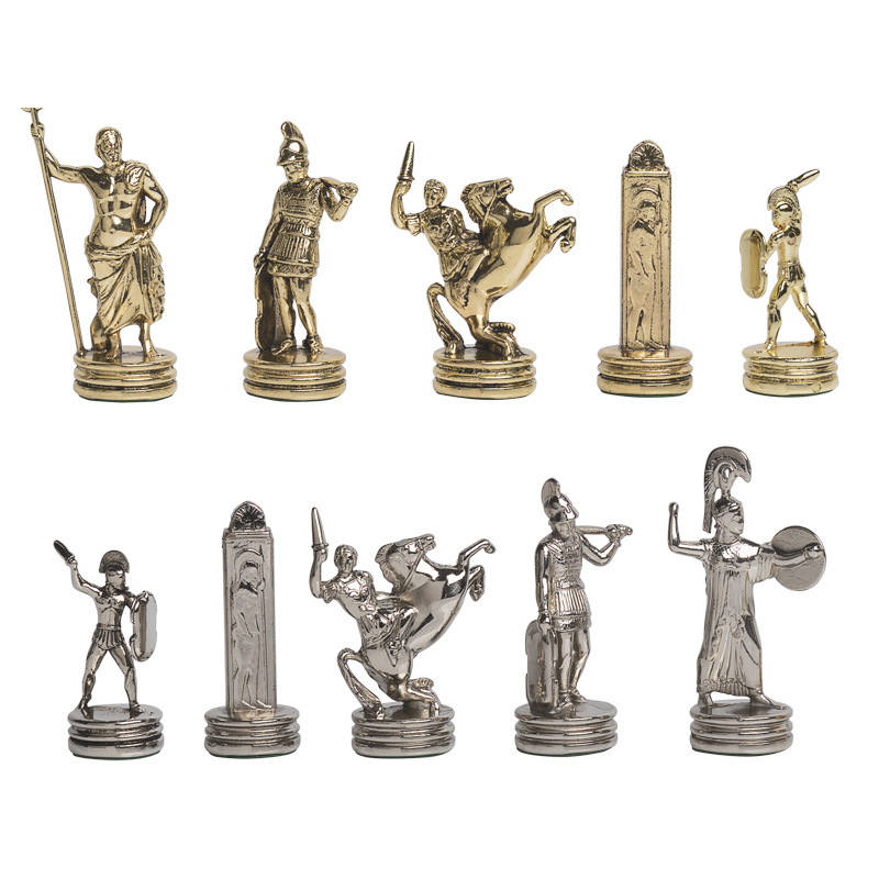 Шахматы "Греческие боги", цвет коричневый с золотым