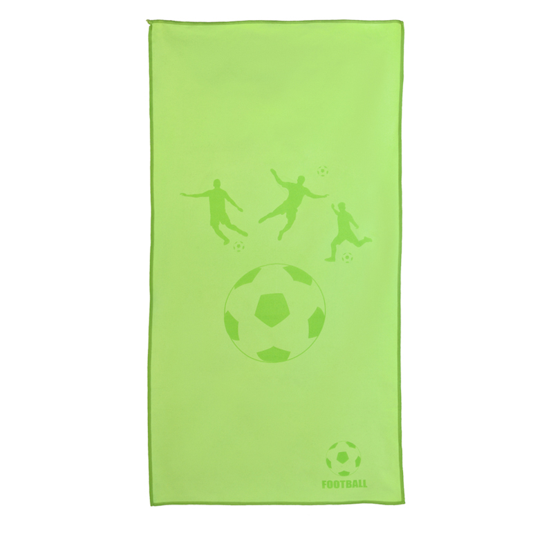 Полотенце для фитнеса "Тонус" с гравировкой "Футбол", цвет зеленое яблоко