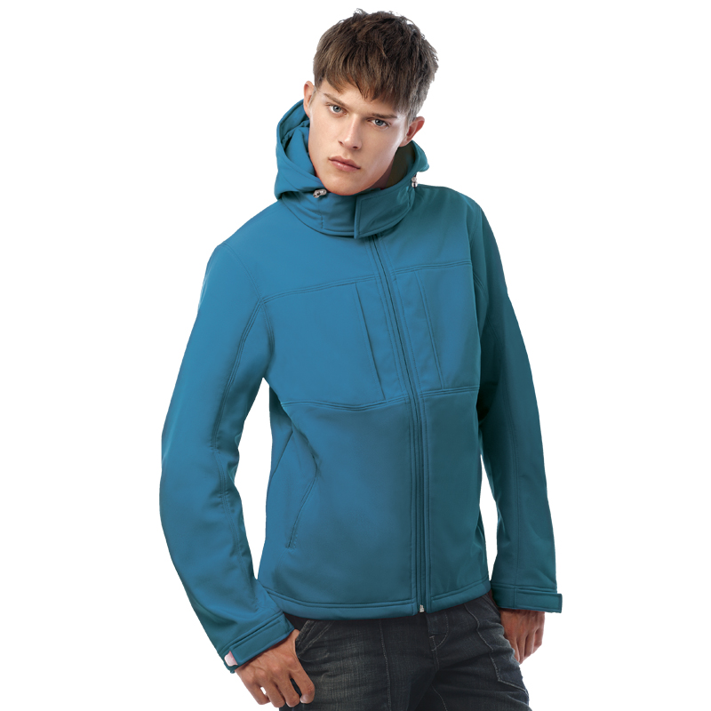 Куртка мужская с капюшоном Hooded Softshell/men, лазурная/azure