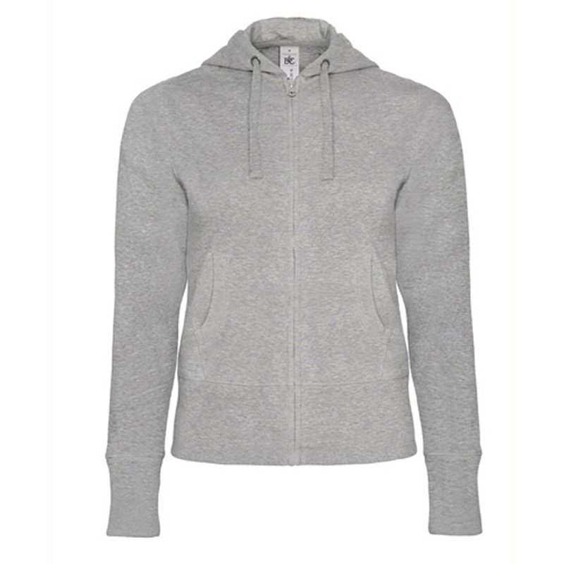 Толстовка женская на молнии Hooded Full Zip/women, пестрая серая/heather grey