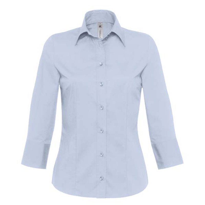 Рубашка женская Milano с рукавом 3/4, корпоративный голубой/corporate blue