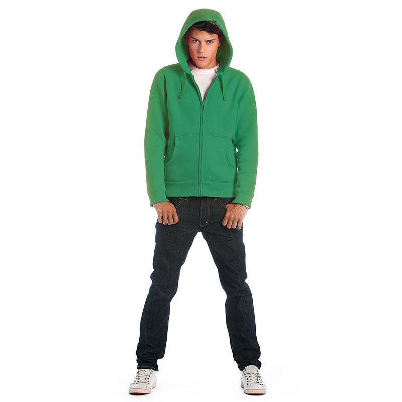 Толстовка мужская на молнии Hooded Full Zip/men, ярко-зеленая/kelly green