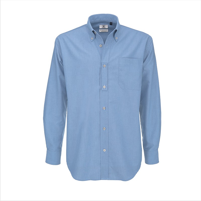 Рубашка мужская с длинным рукавом Oxford LSL/men, голубая/oxford blue