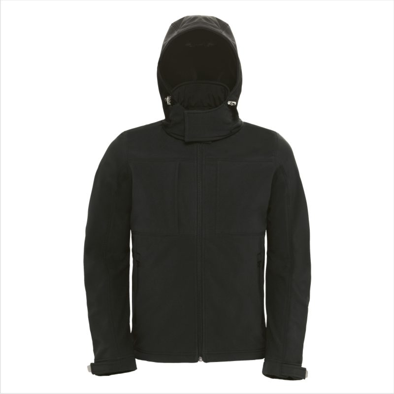 Куртка мужская с капюшоном Hooded Softshell/men, черная/black, размер L