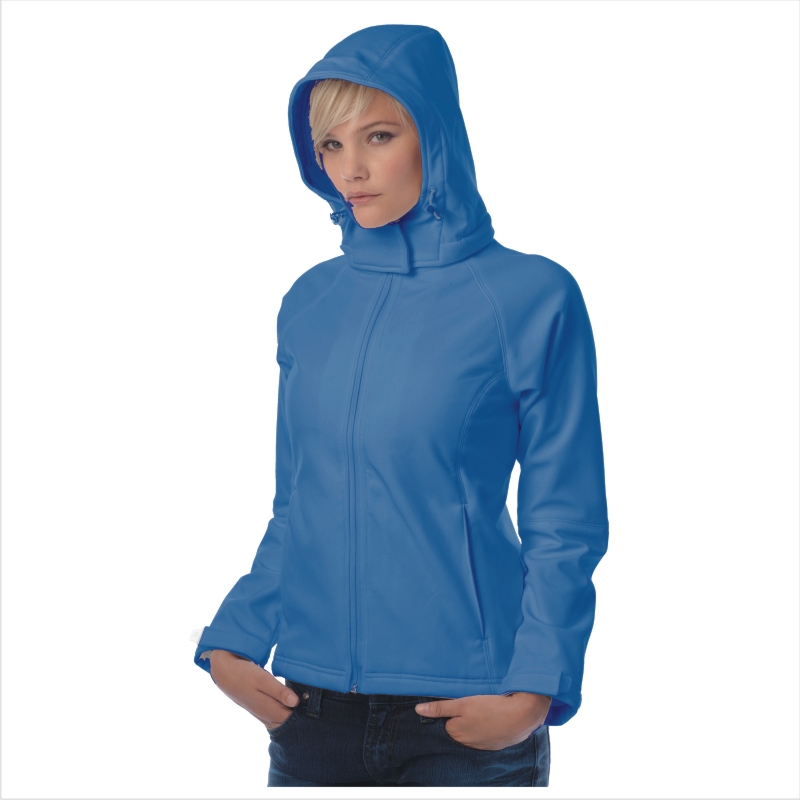 Куртка женская с капюшоном Hooded Softshell/women, лазурная/azure