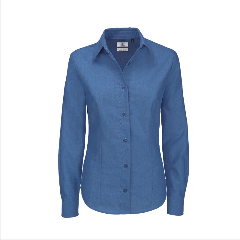 Рубашка женская с длинным рукавом Oxford LSL/women, синяя/blue chip