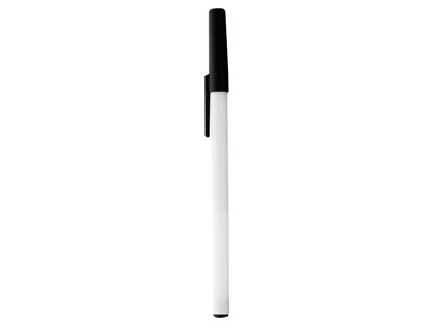 Ручка шариковая "Smart" с колпачком, белый/черный, черные чернила
