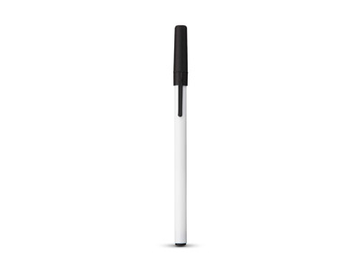 Ручка шариковая "Smart" с колпачком, белый/черный, черные чернила
