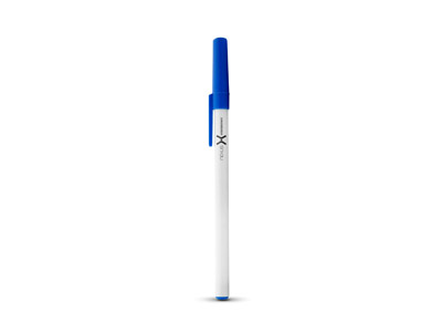 Ручка шариковая "Smart" с колпачком, белый/синий, черные чернила