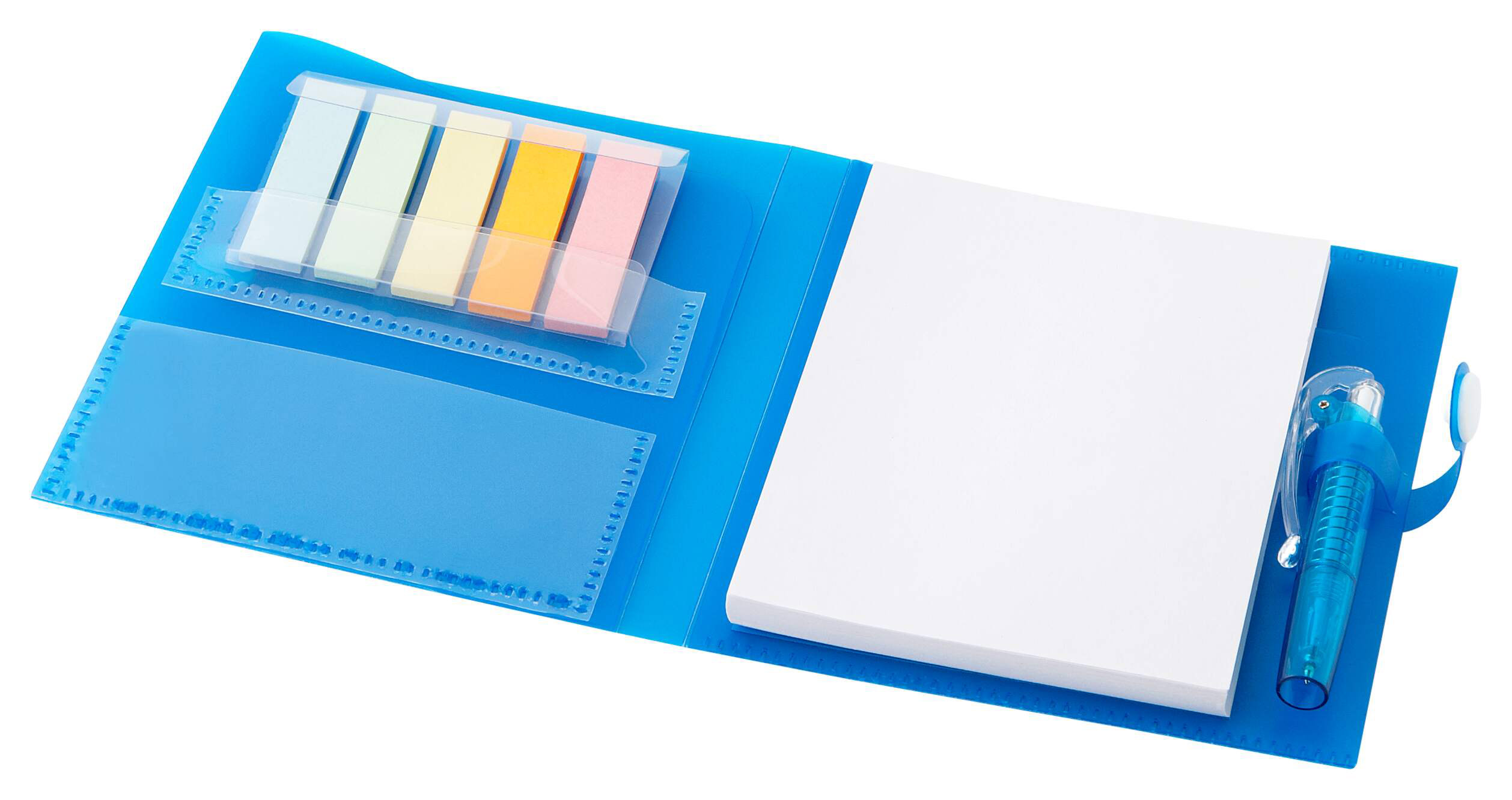Блокнот "Cray" на 70 листов с набором стикеров и ручкой, синий