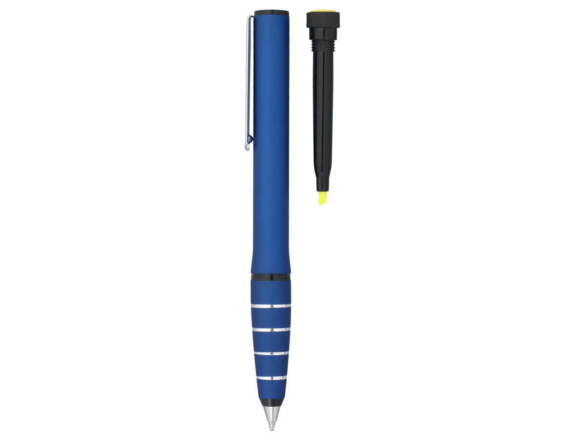 Набор "Jura": ручка шариковая и маркер, синий, черные чернила