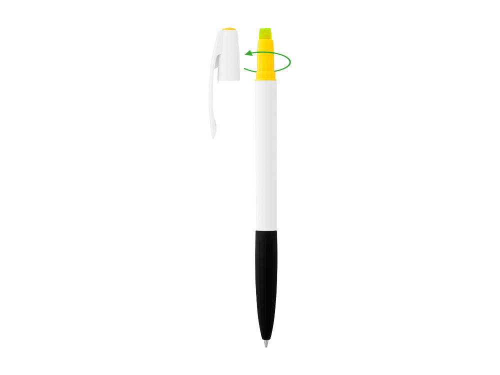 Ручка шариковая "Ansan" с восковым маркером, белый, черные чернила