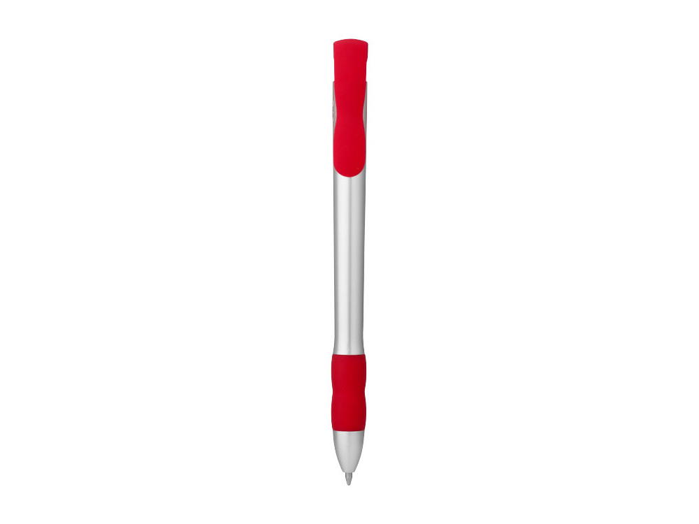 Ручка шариковая "Bulla", серебристый/красный, черные чернила
