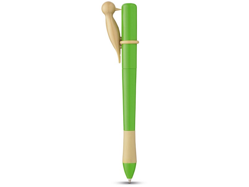 Ручка шариковая "Woodpecker", зеленое яблоко