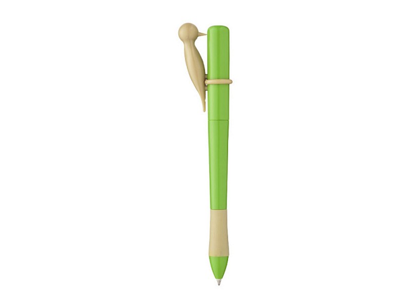 Ручка шариковая "Woodpecker", зеленое яблоко