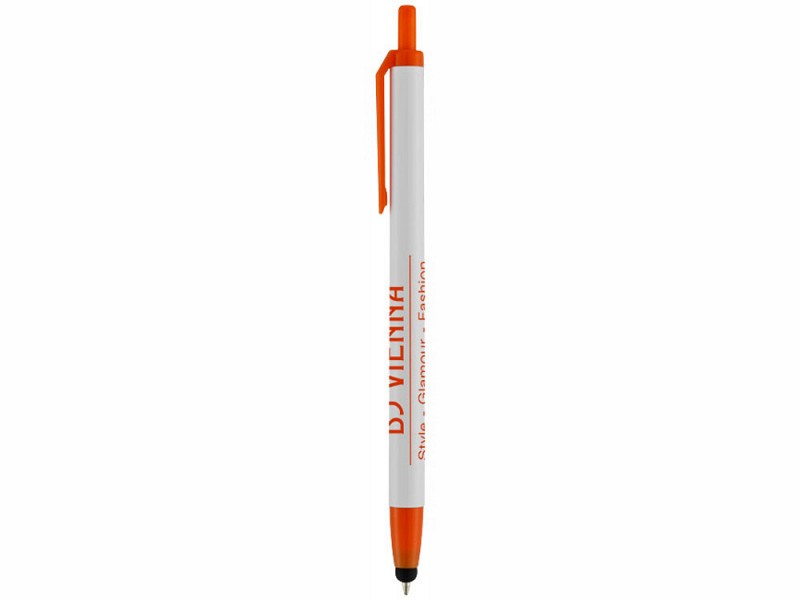 Ручка-стилус шариковая "Milford", белый/оранжевый