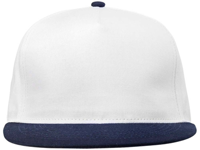 Бейсболка "SnapBack" 5-ти панельная, белый/темно-синий