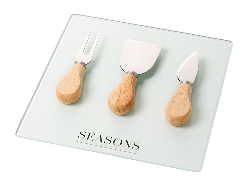 Набор для сыра от Seasons: доска, два ножа и вилка для сыра
