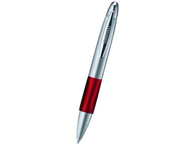 Ручка шариковая Diplomat модель «Avide» серебристая с красной вставкой в футляре