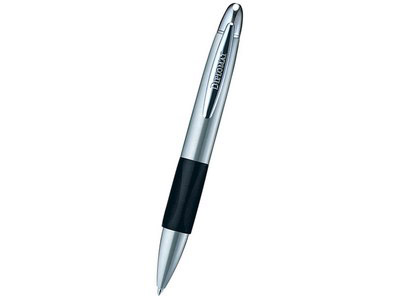 Ручка шариковая Diplomat модель «Avide» серебристая с черной вставкой в футляре