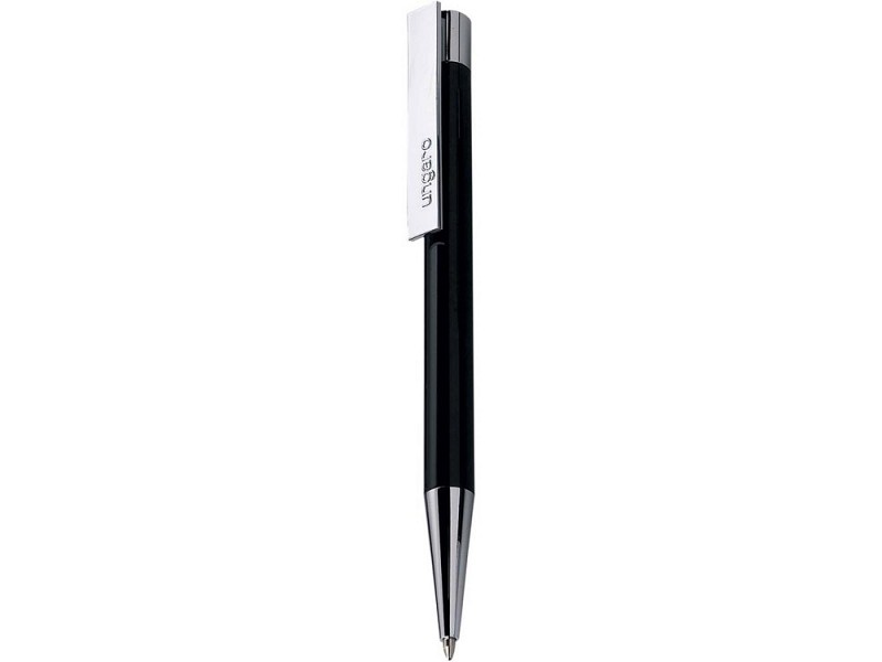 Ручка шариковая Ungaro модель Florence в тубусе, черная с серебром