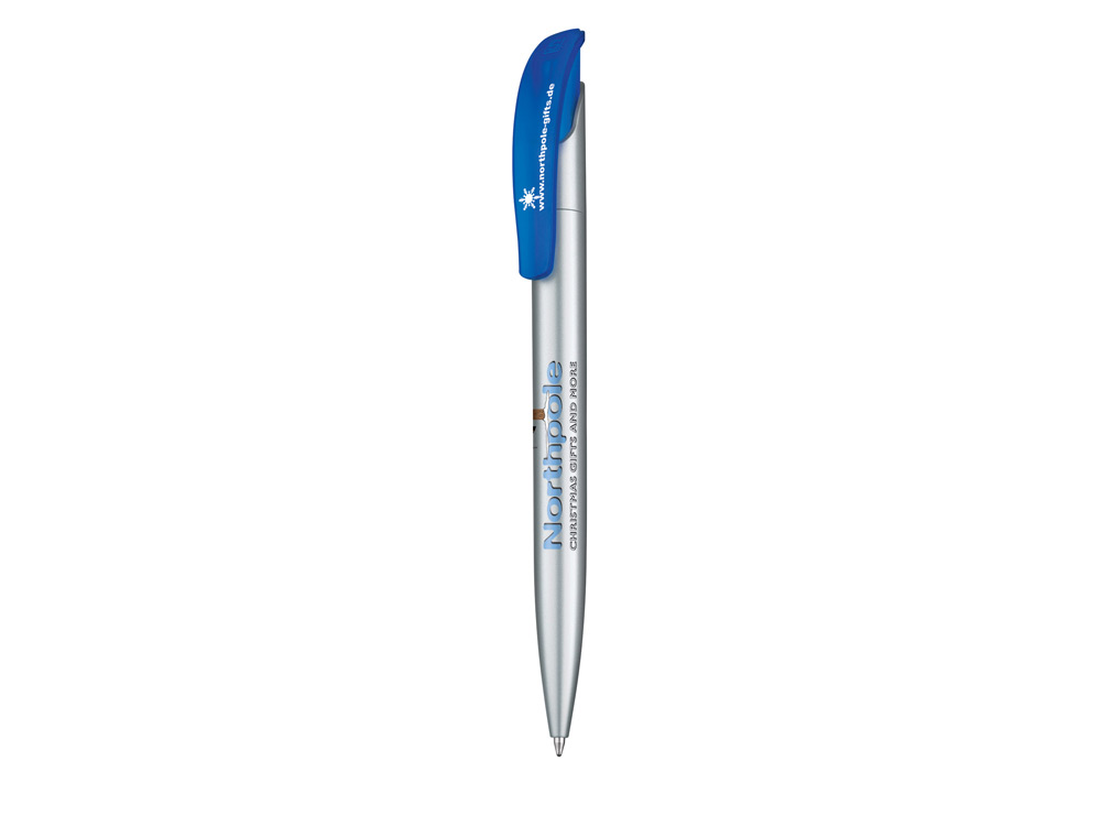 Ручка шариковая Senator модель Challenger Alu серебр. с синим клипом