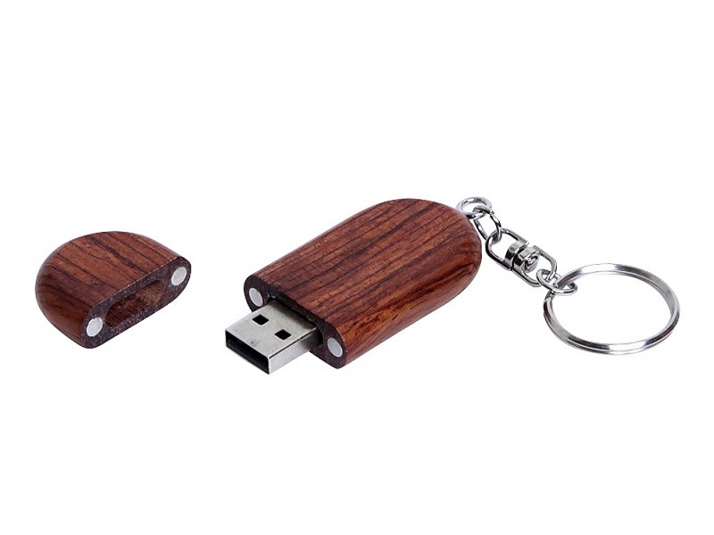 USB-флешка на 32 Гб овальной формы и колпачком с магнитом