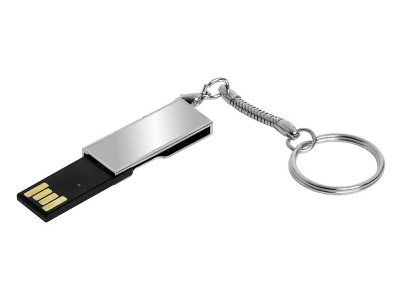 USB-флешка на 64 Гб с поворотным механизмом и зеркальным покрытием