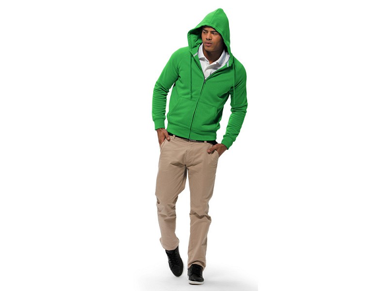 Джемпер "Race" с капюшоном мужской, ярко-зеленый