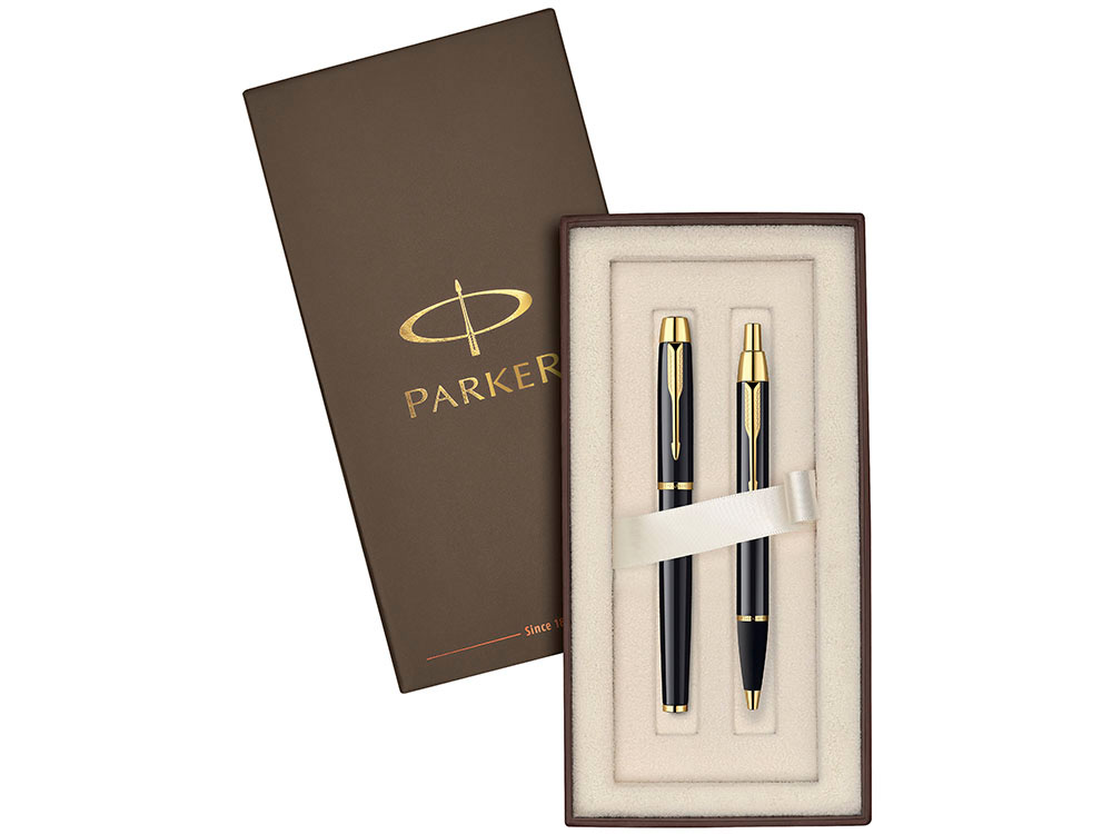 Подарочный набор Parker: ручка роллер и ручка шариковая IM Black GT