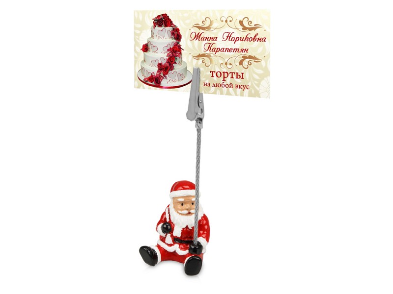 Набор «Дед Мороз»: ручка шариковая, держатель для документов