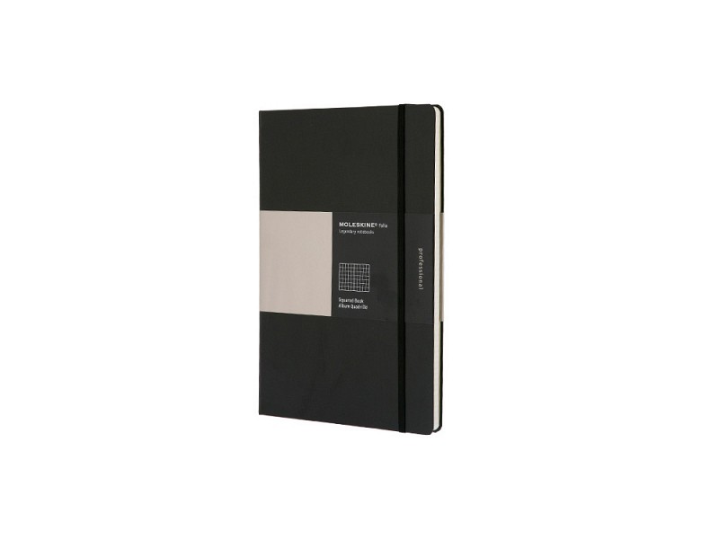 Записная книжка Moleskine Folio (в клетку), A4, черный