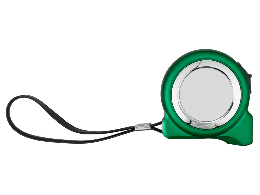 Рулетка маленькая со шнурком, зеленый/серебристый