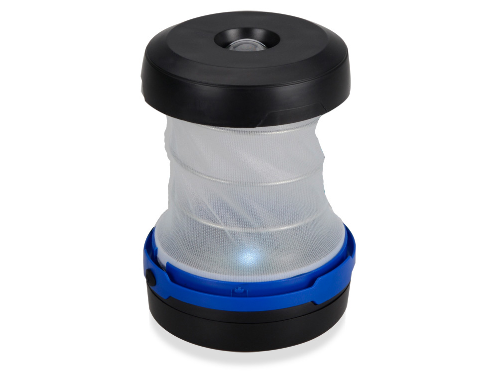 Складной фонарь с 2 режимами подсветки и крючком, черный/синий