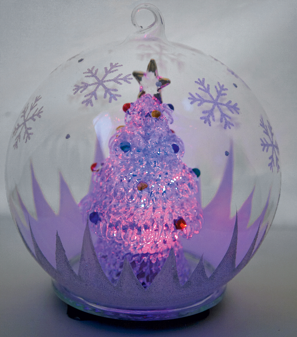 Новогодняя елка в шаре с меняющей цвет подсветкой