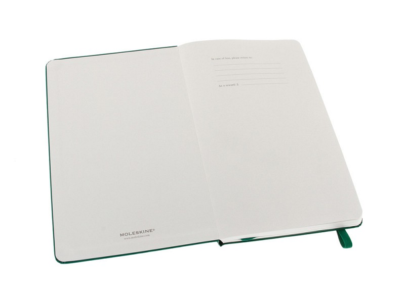 Записная книжка Moleskine Classic (нелинованный) в твердой обложке, Large (13х21см), зеленый