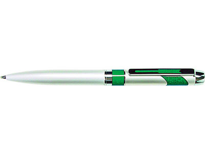 Ручка шариковая "Рио" с зеленой вставкой в футляре