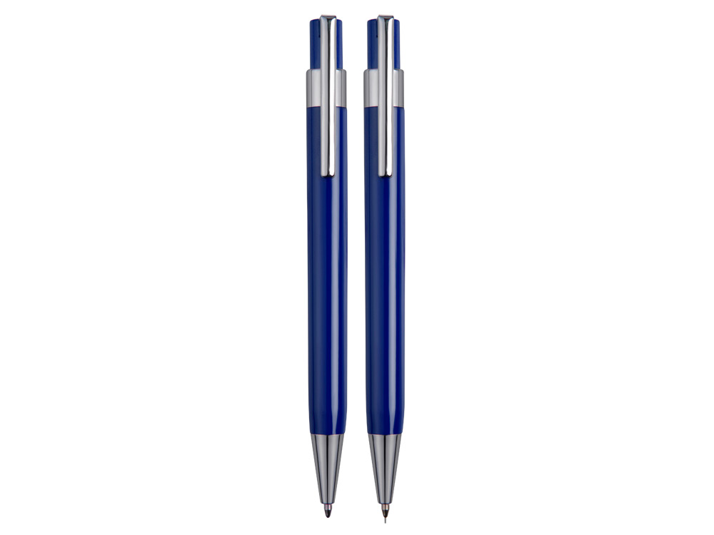 Набор: ручка шариковая+карандаш в футляре, синий