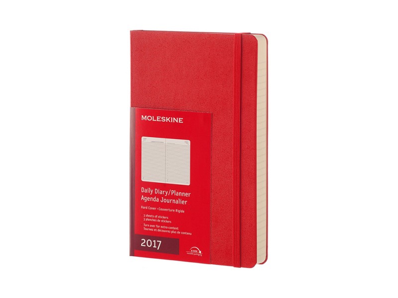 Ежедневник на 12 месяцев Moleskine Classic в твердой обложке, Large (13x21 см), красный