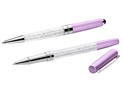 Набор: ручка-стилус и ручка-роллер Crystalline Stardust, Light Lilac. Swarovski