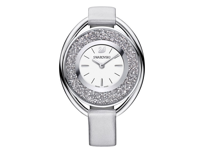 Часы из нержавеющей стали Crystalline Oval Grey. Swarovski