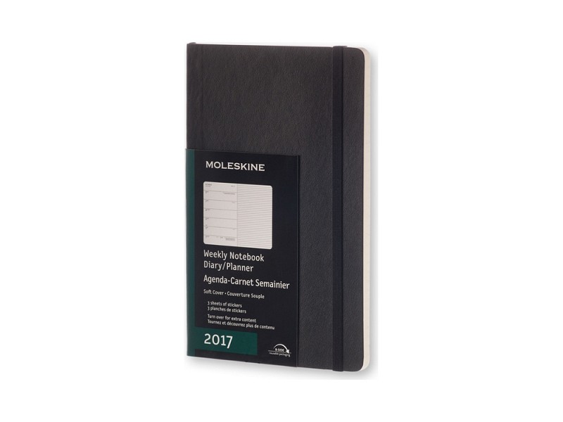 Еженедельник Moleskine Classic Soft (2017), Large (13x21см), черный