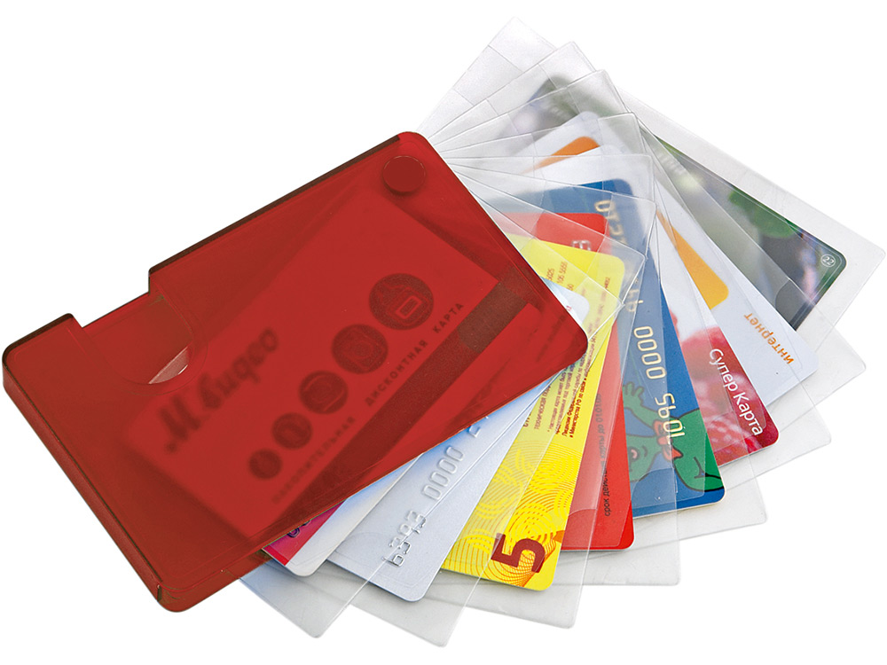 Футляр для кредитных и дисконтных карт, красный