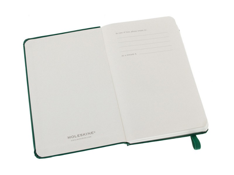 Записная книжка Moleskine Classic (нелинованный), Pocket (9х14 см), зеленый