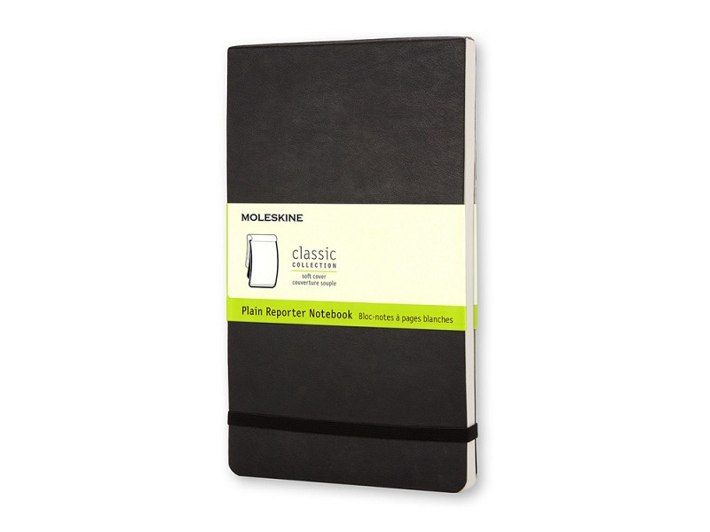 Записная книжка Moleskine Reporter Soft (нелинованный), Pocket (9x14см), черный