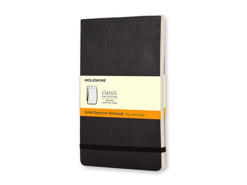 Записная книжка Moleskine Reporter Soft (в линейку), Pocket (9x14см), черный