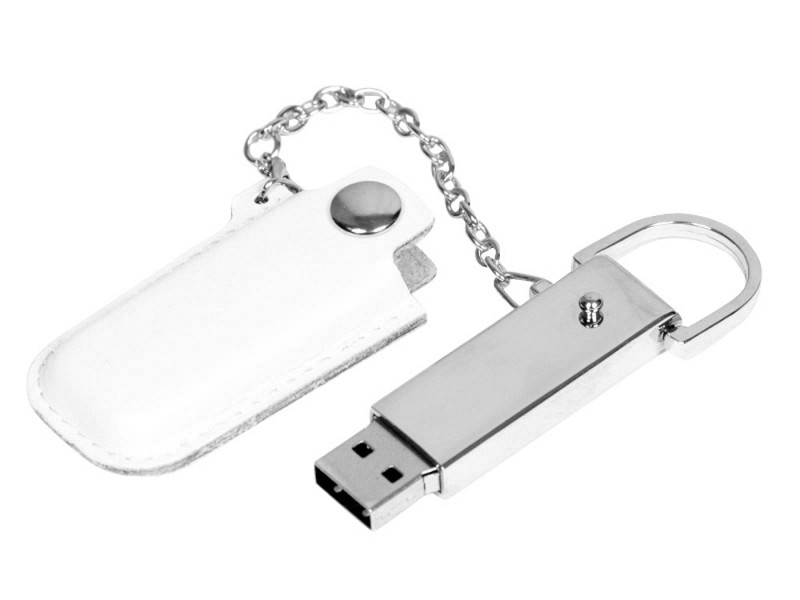 USB-флешка на 64 Гб в массивном корпусе с кожаным чехлом
